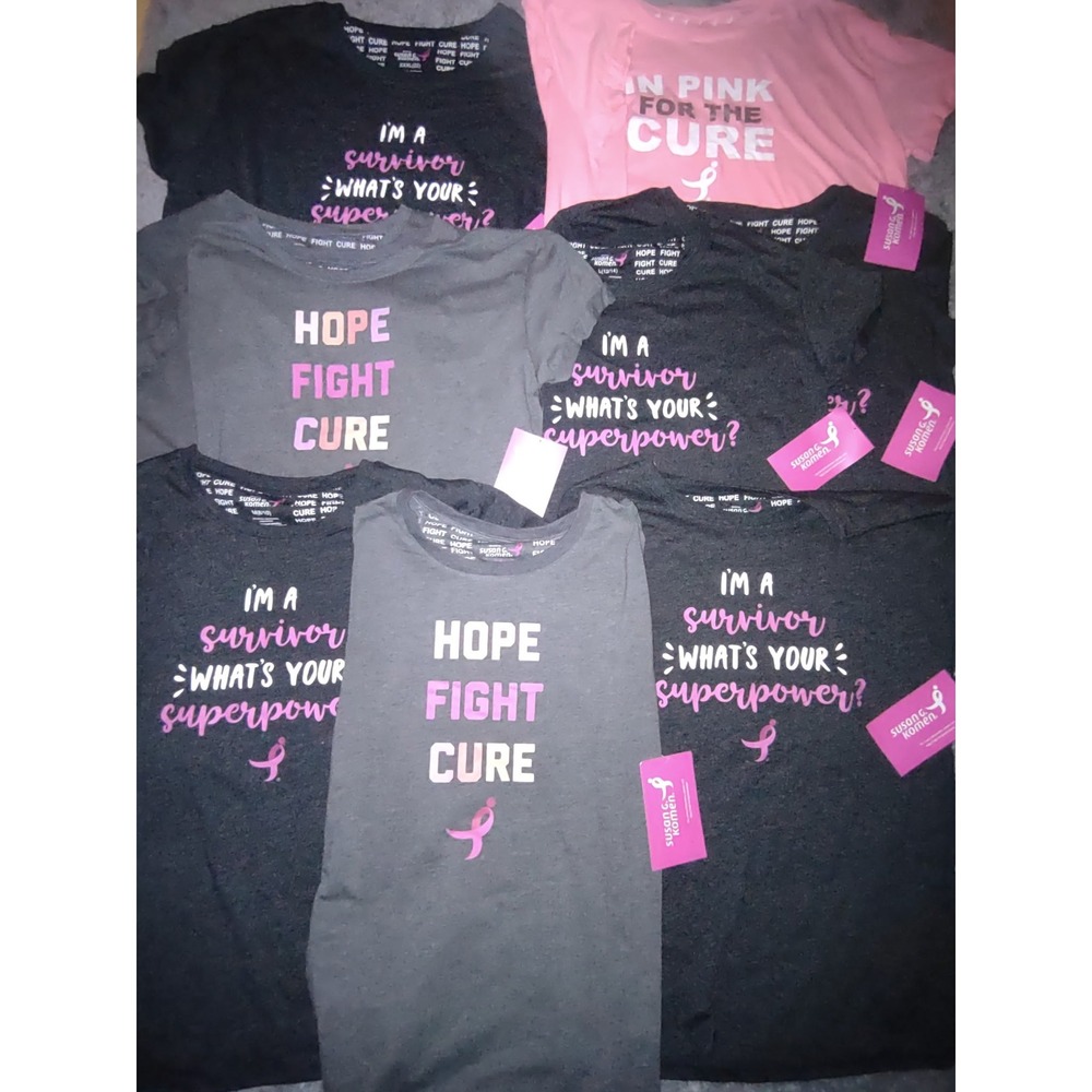 Susan G. Komen Breast Cancer Awareness T-Shirt Lot of 9 Various Sizes NEW NWT